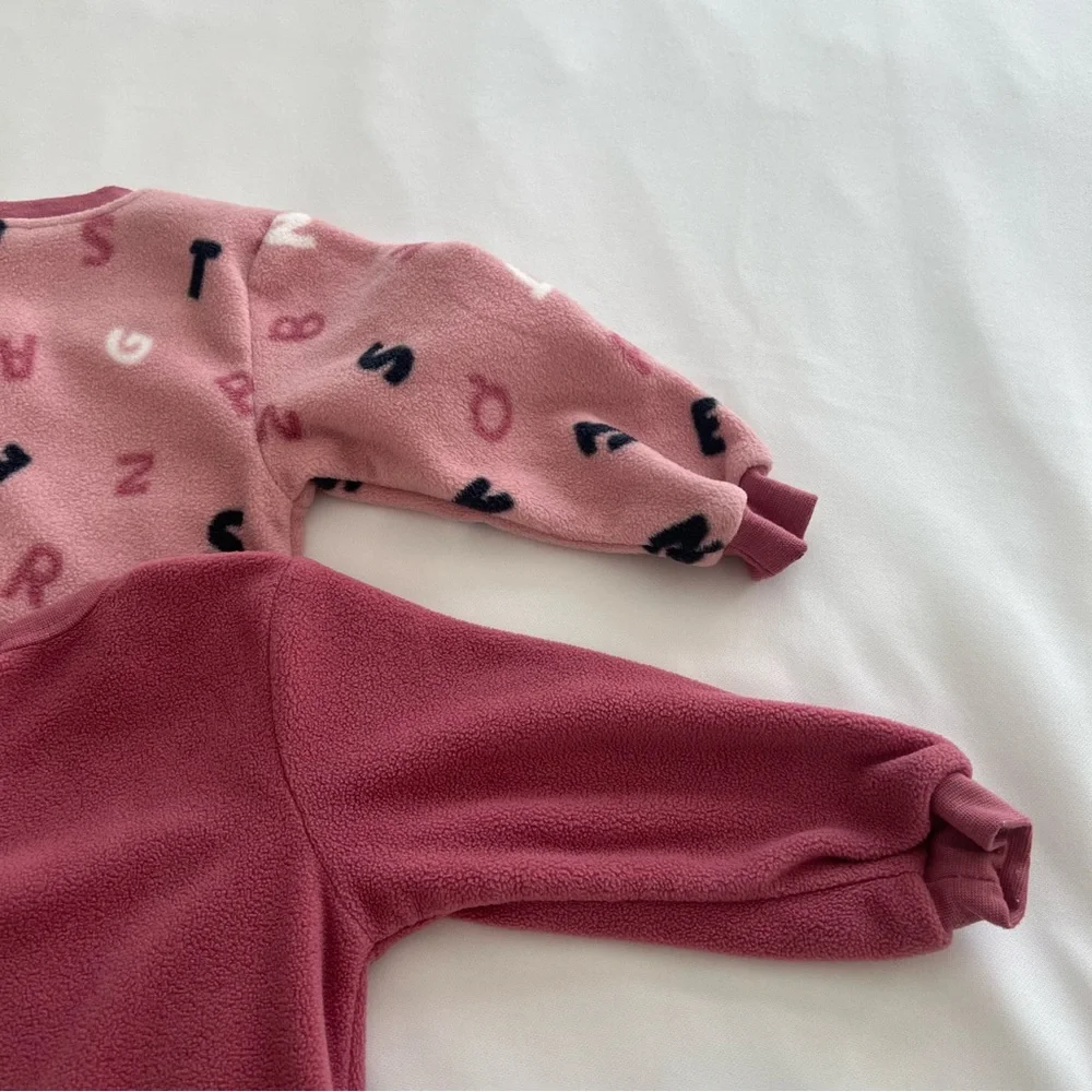 PL Baby by Petit Lem Pajamas Micropolar ‎ Sleepers, 2-Pack 9Months
